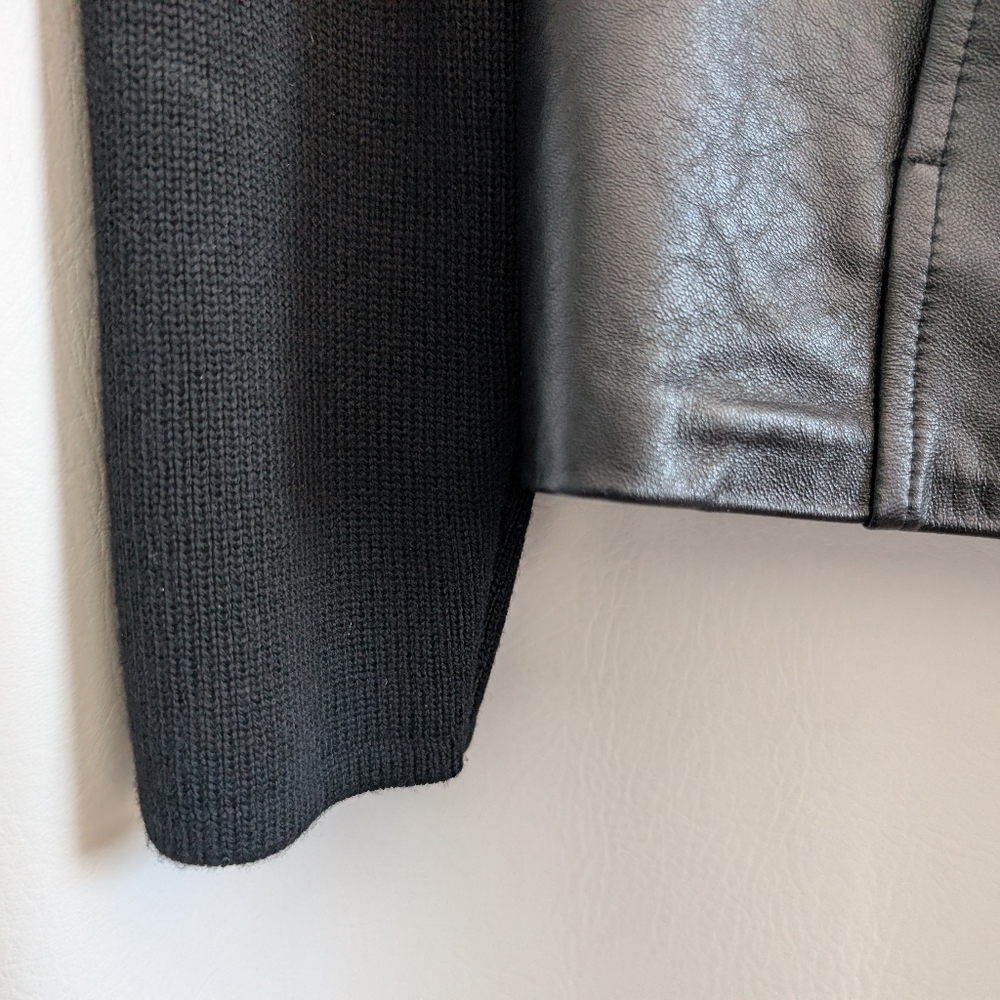 Pendleton Wool Leather Black Full Zip Cardigan Kn… - image 8